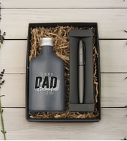BK Gift Kişiye Özel İsimli Baba Temalı Antrasit Tasarım Cam Şişede Kolonya 200 ml ve Metal Roller Kalem ve Hediye Kutusu-1, Babaya Hediye, Babalar Günü Hediyeleri, Hediyelik Baskılı Kolonya