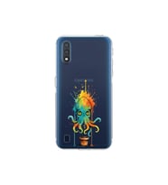 Samsung Galaxy A01 ile uyumlu Splash ahtapot tasarımlı şeffaf silikon kılıf