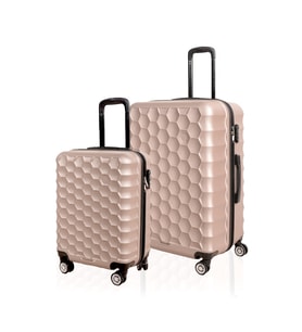 Polo&Sky Petek Model Gold Renk 2'li Valiz Seti (Küçük+Büyük)