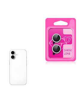 iPhone 17 Kamera Lens Koruyucu Renkli Elmas Taşlı Temperli Cam Koruyucu CL-06 Gümüş