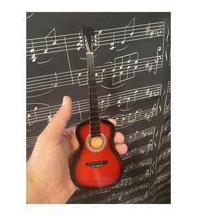 Minyatür Gitar Klasik Gitar Kırmızı Hediyelik Biblo 25cm (Çok Renkli)