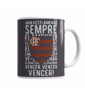 Sempre Flamengo! (Cinza chumbo) Kupa Bardak Porselen
