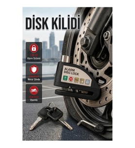 110 dB Titreşim Sensörlü Disk Fren Kilidi – 14 mm Çelik Pim, Su Geçirmez