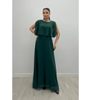 Şifon Kumaş Bolero Detaylı Elbise - ZÜMRÜT YEŞİL (Zümrüt Yeşili)
