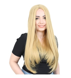 Fiber Sen Uzun Düz Peruk / Sarı