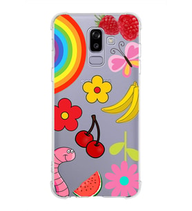 PrintiFy Samsung Galaxy A6 (2018) Uyumlu Water Color 5 Baskılı Şeffaf Köşe Korumalı Antişok Kılıf