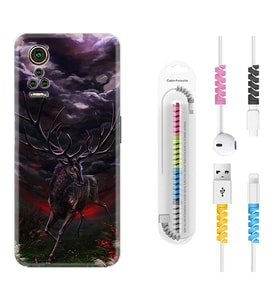 General Mobile GM 21 Pro GM 22 Pro Plus Kılıf Kablo Koruma Spiral Silikon Dark Deer 1786
