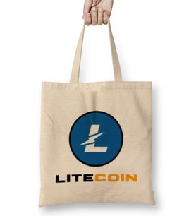 Llitecoin To The Moon LOGO Bez Çanta Uzun Saplı