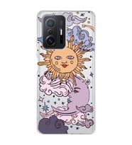 Xiaomi Mi 11T - 11T Pro Uyumlu Güneş ve Ay Tasarımlı Şeffaf Telefon Kılıfı