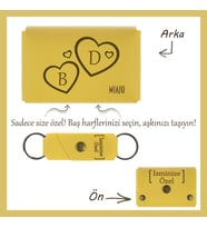 Sarı Renk, İki Harf Tek Kalp! İsme Özel Cüzdan & Anahtarlık Set, Sevgililer Günü’ne Romantik Armağan
