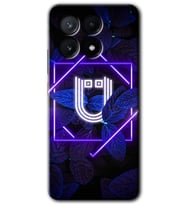 Poco x6 Pro Kılıf HD Desen Baskılı Kılıf - Dark Neon Yaprak Ü Harfi