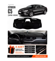 CITROEN C5 (2008-2015) Uyumlu Torpido Örtüsü Torpido Kılıfı - Siyah