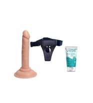 Ve Vajinal Kullanıma Uygun 13 Cm Kemerli Belden Bağlamalı Penis+jel
