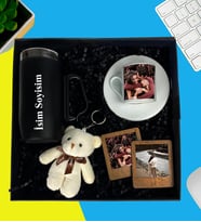 Kişiye Özel Premium Kutu Kulplu Termos Bardak Fotoğraflı Türk Kahve Fincanı Peluş Ayıcık Anahtarlık Ahşap Mdf Masaüstü Resimli Ahşap Çerçeve iki adet