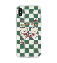 Iphone X ve XS Uyumlu Double Bear Tasarımlı Şeffaf Telefon Kılıfı
