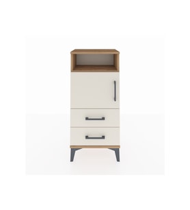 Arges Komodin 2 Raflı 2 Çekmeceli Tek Kapaklı 44x30x96 Çam-Aytaşı