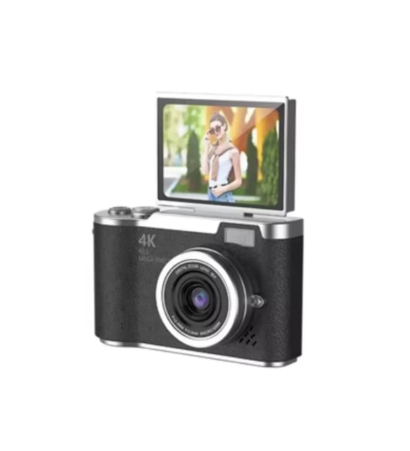 Kompakt 4K Dijital Kamera 48 MP Sensör 8X Zoom Flip Ekran Vlog ve