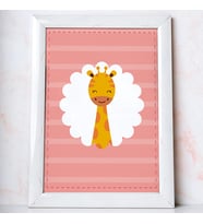 Ezgoola Kız & Erkek Bebek Koleksiyonu / Zürafa Poster / Yeni Doğan Hediye / Pastel Renkler / Sevimli Hayvanlar /  Hediye / Poster (Beyaz)