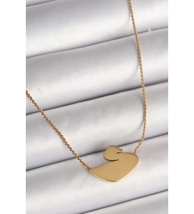 316L Çelik Gold Renk Zincir Kuğu Model Kadın Kolye TJ-BKO9873