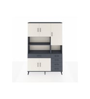 Arges Dolap 9 Raflı 5 Çekmeceli 5 Kapaklı 132x30x195 Antrasit-Aytaşı/Antrasit