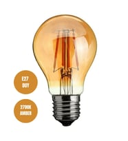 6W Rustik Ampul 2700K (Amber Işık) A60 (Sarı)