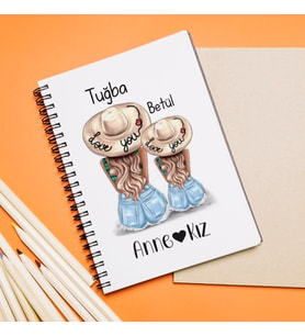 Anne & Kız Tasarımlı Kişiye Özel Defter