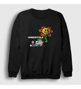 Presmono Unisex Siyah Flowey Undertale Sweatshirt 32108tt