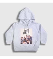 Presmono Unisex Çocuk Beyaz Young Forever K-Pop Monsta X Kapüşonlu Sweatshirt 275308tt