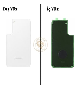 Samsung Galaxy S22 Plus Beyaz Renk Arka Kapak Arka Cam Batarya Kapağı Pil Kapağı Lazer Kesim Back Cover Galaxy S22 Plus Uyumlu