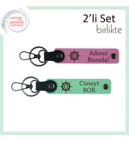 Tarz Sahibi Sevgiliye Dingin ve Zarif Hediye, Gemi Figürlü Set, Kişiselleştirilebilir, Pembe-A Yeşil