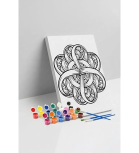 Düğüm Desenli Mandala Tuval Boyama Seti 40x50 cm