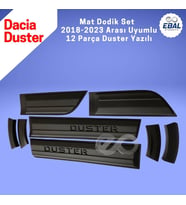 Dacia Duster Mat Dodik Seti 12 Parça 2018-2023 Model Arası Uyumlu (Duster Yazılı) (Siyah)