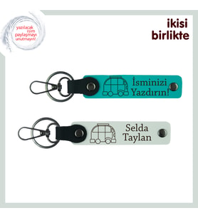 Kampçılar İçin Hazırlanmış Özelleştirilebilir Armağan, Anahtarlık Seti, Koyu Turkuaz-Beyaz