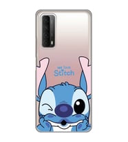 Huawei P Smart 2021 Uyumlu We Love Stitch Desenli Şeffaf Telefon Kılıfı