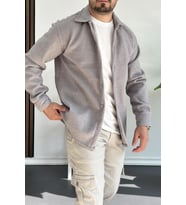 Erkek Kaşe Kumaş Gömlek Gri Edw215