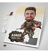Kişiye Özel Komando Karikatürlü Puzzle