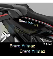 Kişiye Özel İsim Soyisim Hologram Motosiklet Oto Sticker Araba Etiket Çıkartma 2 Adet