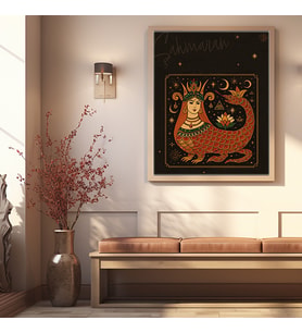 Ezgoola / Şahmaran "Otantik" Koleksiyonu Çerçevesiz / Otantik ve Mistik Sanat Posterleri / Ezgoola Özel Tasarımlar / 350 gr Kaliteli Kağıt / Poster / Mistik Poster