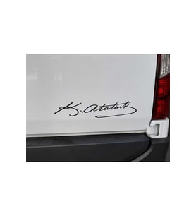 Kemal Atatürk İmzası Oto Cam Yazısı 20x5 Cm Araba Arkası Sticker Oto Cam Sticker motor laptop ofis