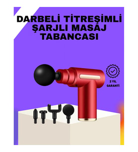 6 Hız Kademeli Şarjlı Masaj Tabancası – 4 Başlıklı Kas Masaj Cihazı
