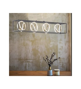 Antonia 4 Ledli Retro Sıralı Yemek Masası Avize RA-AVZ- 1738-50-92 (Siyah-Gold)