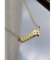 Kişiye Özel 925 Ayar Gümüş Tasarım Bulut Font İsim Kolye (Gold)