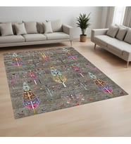 Eliana Home Dijital Baskı Yıkanabilir Kaymaz Taban Salon Halısı Ve Yolluk LN128-FNL434 (Kahverengi)