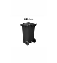 ELCY 60 LT Plastik Çöp Konteyneri Siyah -Isıya Karşı Dayanıklı
