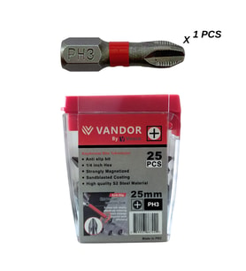Vandor Anti Slip Bit Kaydırmaz Bits S2 Yüksek Kalite Çelik PH3 25 - 637962027877