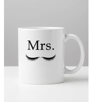Mr Mrs Kupa Seti - Taç Desenli sevgililer günü Özel Hediye (Beyaz)