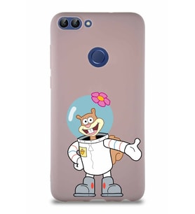 Huawei P Smart Soft Premier Kapak Sandy Tasarımlı Silikon Kılıf - Pudra (Şeffaf)