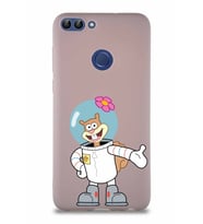 Huawei P Smart Soft Premier Kapak Sandy Tasarımlı Silikon Kılıf - Pudra (Şeffaf)