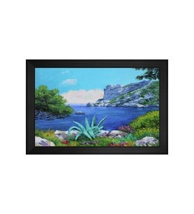 Manzara Temalı Kanvas Tablo 50 x 70 cm Siyah Çerçeve