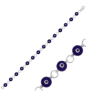 pilelistore 925 Ayar Gümüş Nazar Bileklik